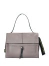 Chloe Satchel Shoulder Bag Grey Leather