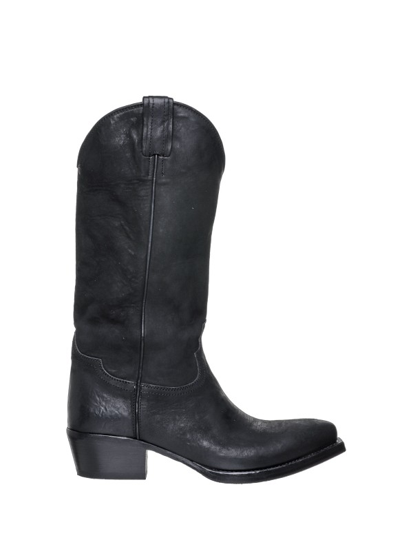 Western Boots in black leather