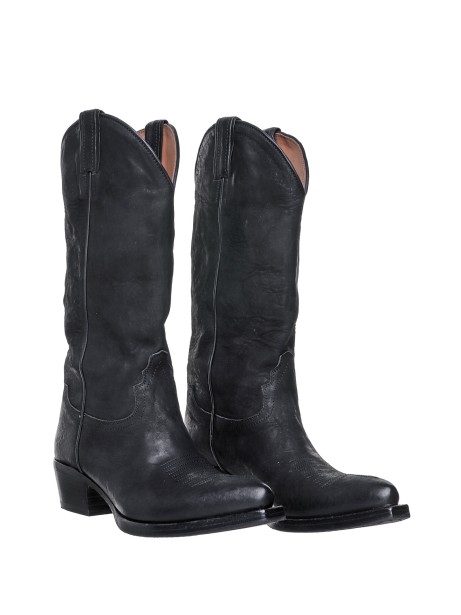 Western Boots in black leather 2
