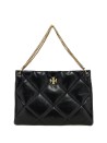 Kira Diamond Black Leather Shoulder Bag