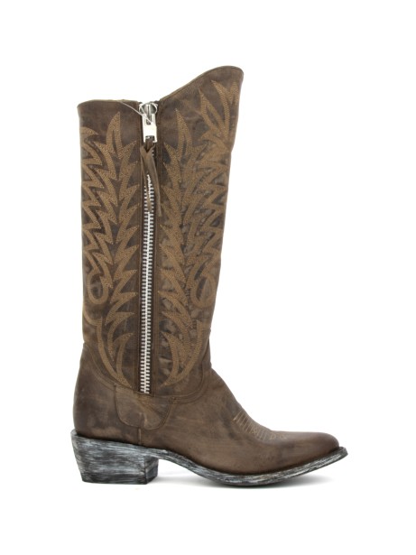 Razz Chocolate Texan Boot with Round Toe Razz Chocolate Texan Boot with Round Toe