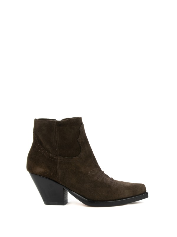 Brown Suede Texan Ankle Boot with Zip Brown Suede Texan Ankle Boot with Zip
