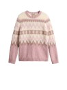 Pink Crewneck Sweater with Pattern