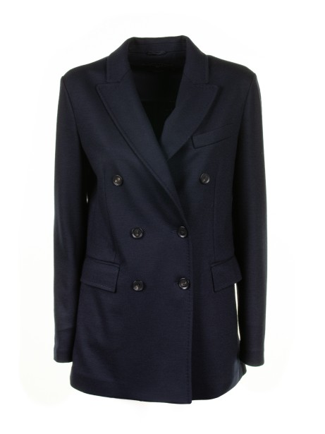 Women's Double Breasted Jacket Blue Black Women's Double Breasted Jacket Blue Black