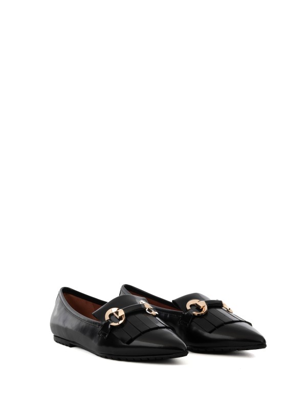 Leather Moccasin with Fringe and Clamp