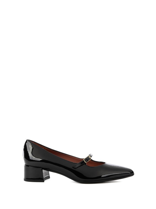Patent Leather Pump with Strap Patent Leather Pump with Strap
