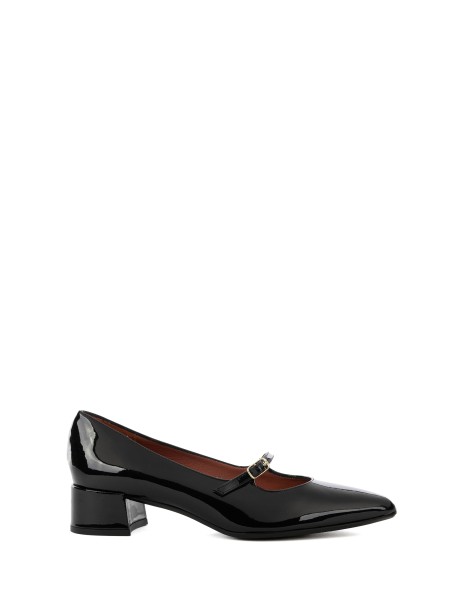 Patent Leather Pump with Strap Patent Leather Pump with Strap