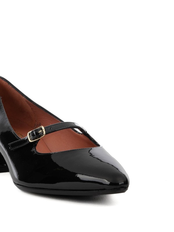 Patent Leather Pump with Strap
