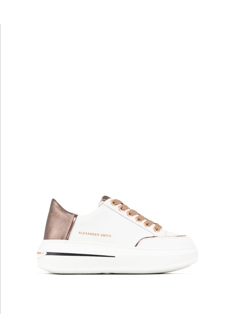 Sneaker Lancaster in pelle bianco bronzo