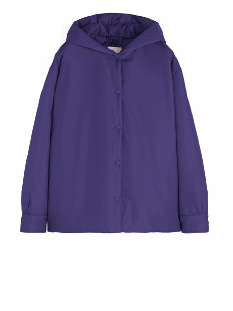 Purple Down Jacket with Hood Women