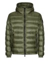 Green Quilted Down Jacket with Hood Men