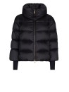 Navy Blue Quilted Down Jacket With Zip Women