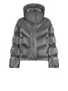 Women's Grey Quilted Down Jacket with Hood