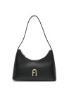 Diamante mini black leather shoulder bag