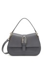 Flow M Handbag Grey Leather