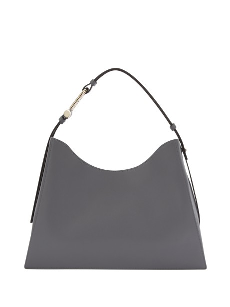 Nuvola L Shoulder Bag Grey Leather