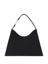 Nuvola L black leather shoulder bag