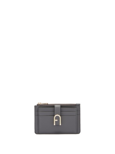 Flow S credit card holder in grey leather