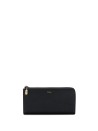 Black Leather Zip Around Wallet