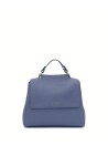 Sveva S shoulder bag blueberry leather with shoulder strap