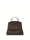 Sveva S shoulder bag choco leather with shoulder strap