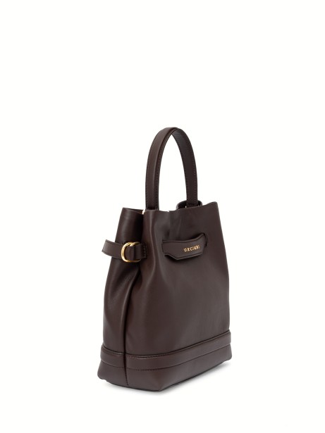 Borsa a secchiello Becky choco in pelle 2