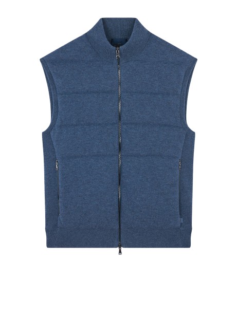 Gilet uomo bluette con zip