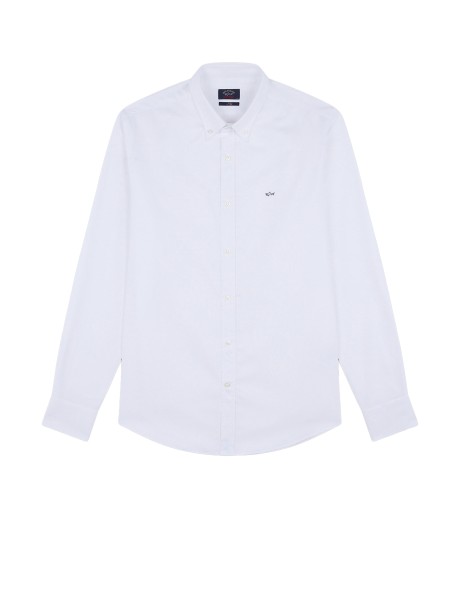 Camicia oxford bianca con logo