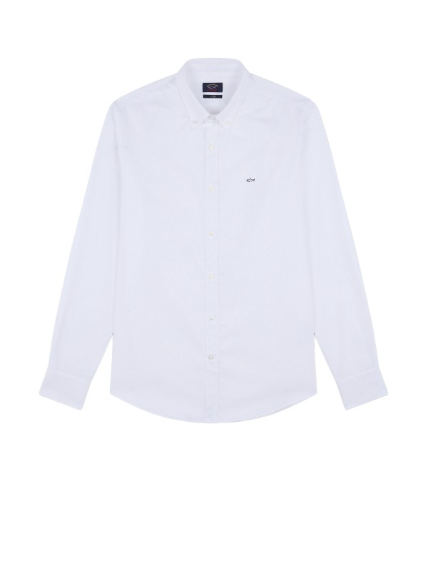 Camicia oxford bianca con logo