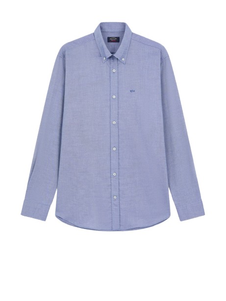 Camicia oxford bluette con logo