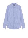 Striped Poplin Shirt with Logo