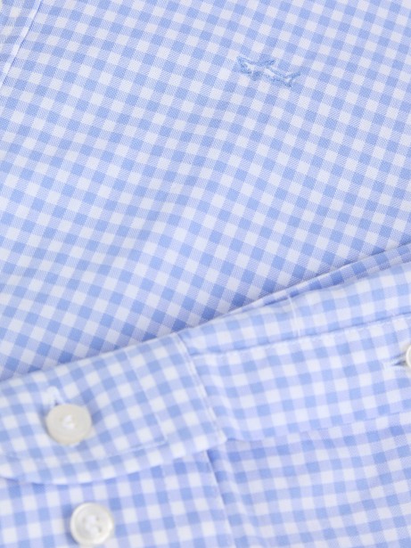 Camicia a quadri in cotone con logo 2