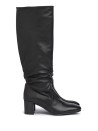 Black Leather High Heel Boot