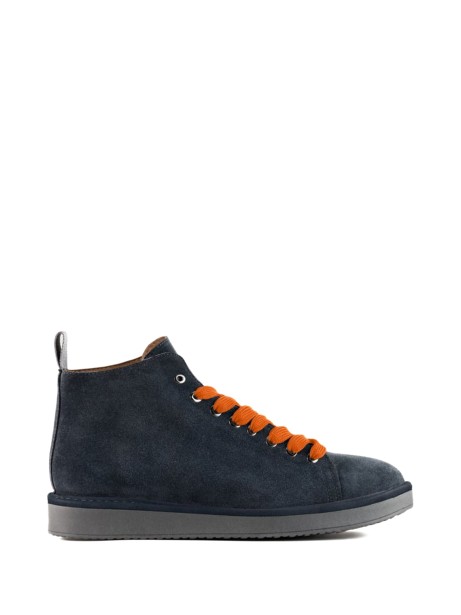 P01 cobalt men's ankle boot in suede