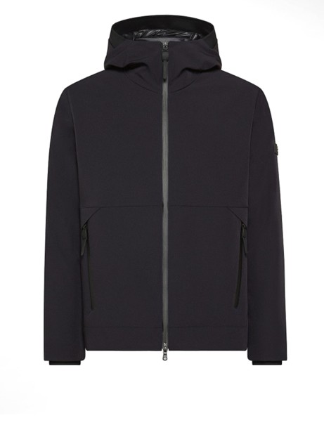 Bomber liscio nero in primaloft