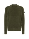 Green Crewneck Sweater with Side Logo