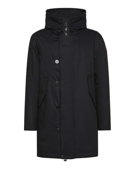 Parka nero in tessuto resistente