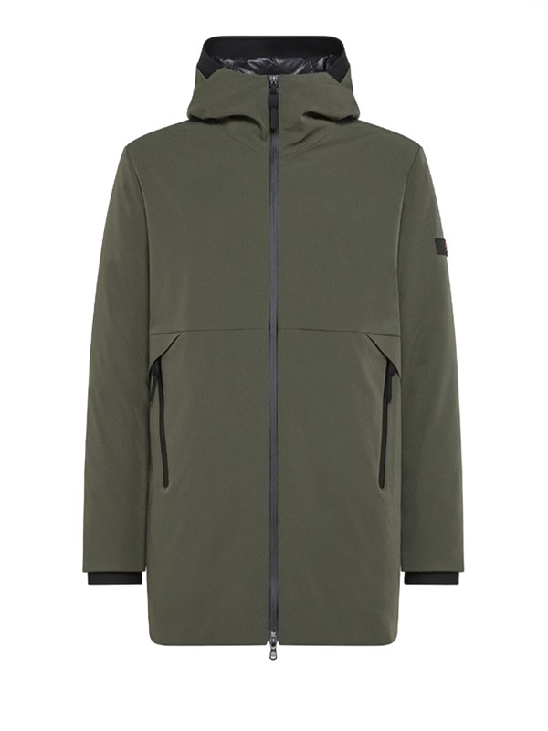 Parka liscio verde in primaloft