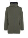 Parka liscio verde in primaloft