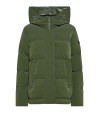 Anish short down jacket in green matt nylon