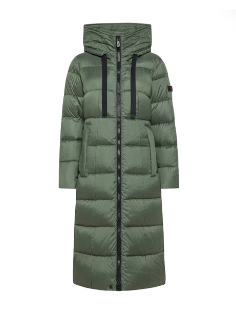 Nunki Green Long Down Jacket with Hood