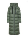 Nunki Green Long Down Jacket with Hood