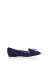 Suede ballerina shoes with tassels