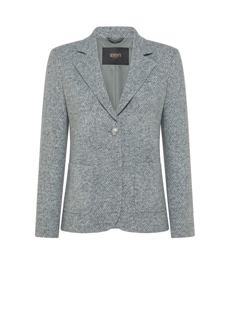 Women's Grey Single Breasted Wool Blend Jacket