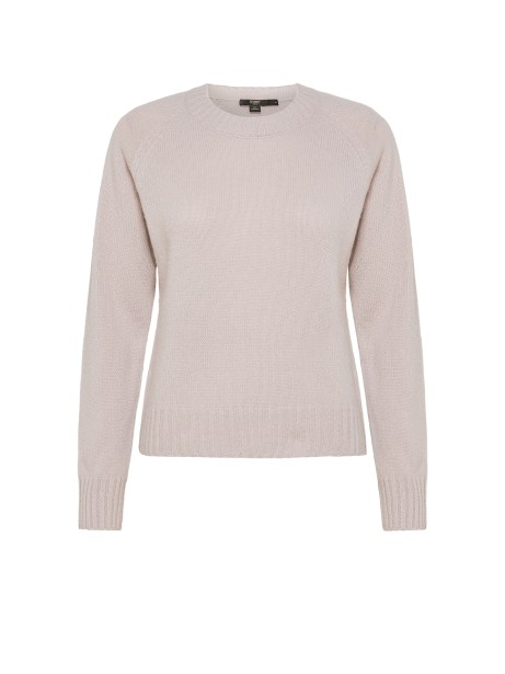 Maglia girocollo tortora in cashmere