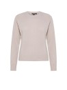 Maglia girocollo tortora in cashmere