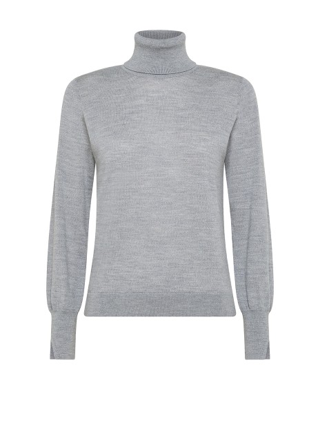 Grey Merino Wool Turtleneck