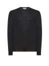 Black Crewneck Sweater in Merino Wool