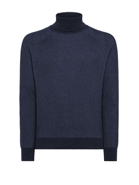 Navy Blue English Rib Turtleneck