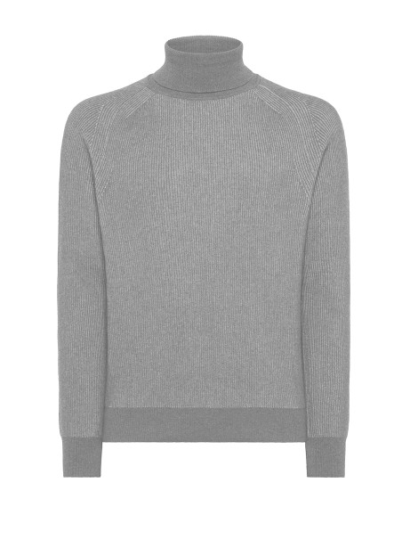 Grey English Rib Turtleneck